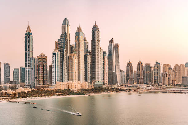 Dubai skyline with skyscrapers and waterfront, showcasing the vibrant business hub of Dubai Free Zones.