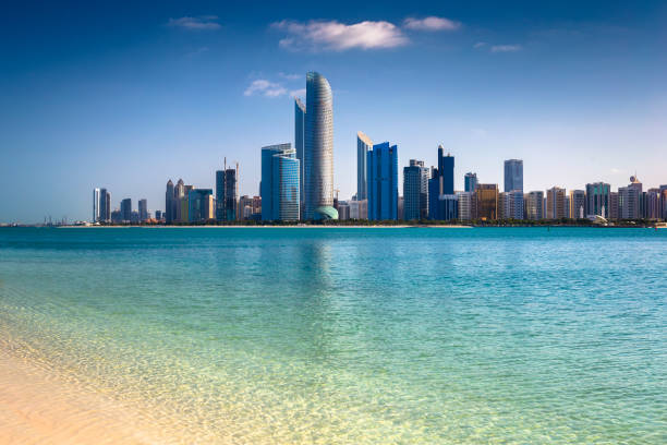 Dubai skyline with modern skyscrapers along the waterfront, symbolizing investment potential and risks.